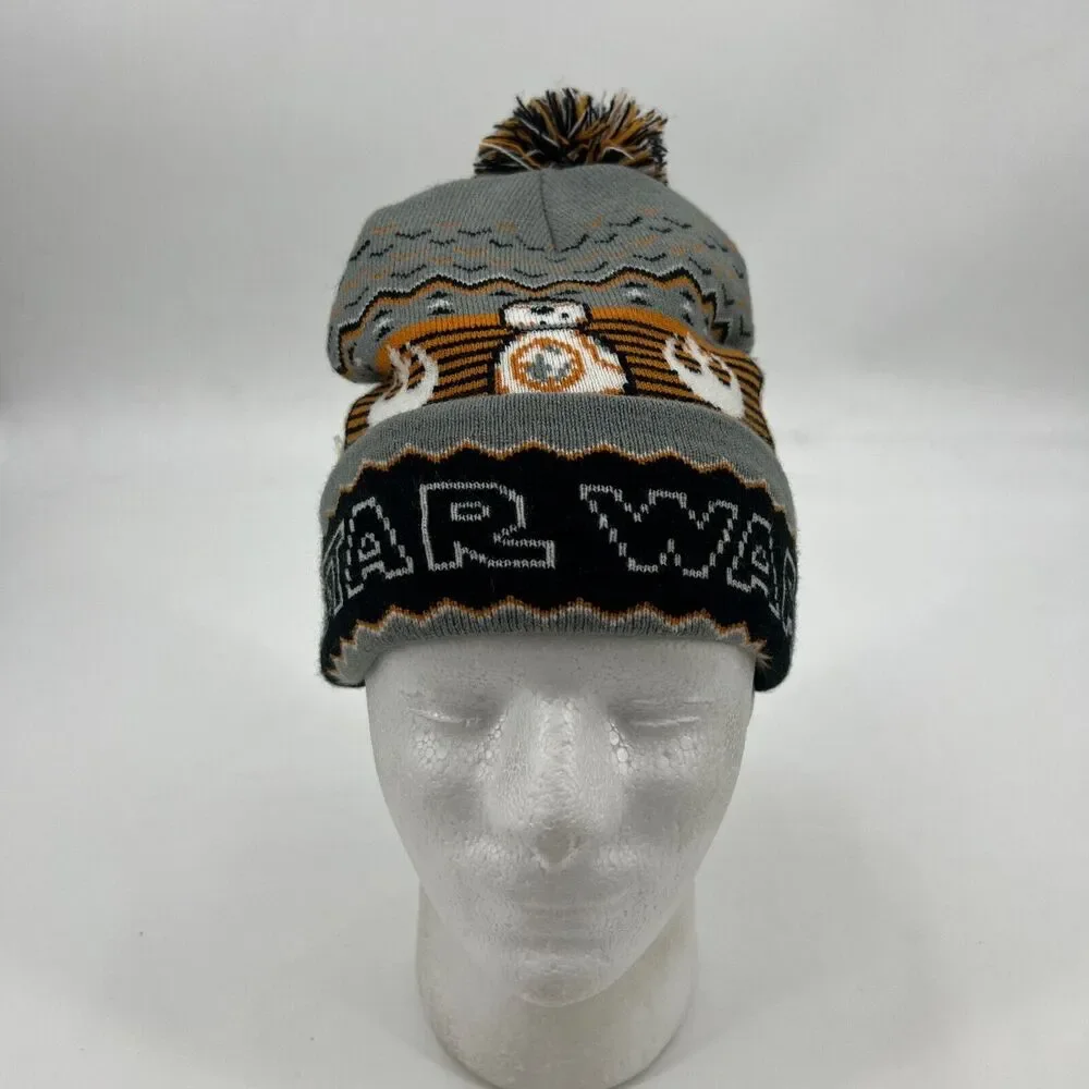 Star Wars R2D2 Beanie Youth Kids One Size Fitted Stretch Acrylic Winter Snow Cap